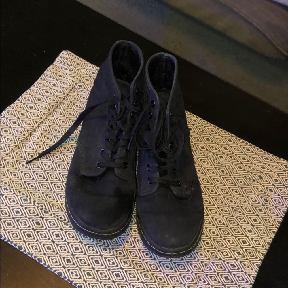 Doc Martens black canvas boots size 8 1/2 39 EU